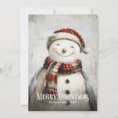 Oude waterverf rode witte Kerstman Feestdagenkaart (Voorkant)