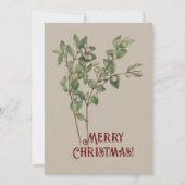 Oude waterverf Sneeuwbes Prettig Kerstfeest Feestdagenkaart (Voorkant)