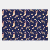 Oude waterverf sokken snoep dennenboom Kerstmis  Inpakpapier Vel (Voorkant)