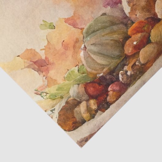 Oude waterverf Thanksgiving Festieve Herfst Tissuepapier (Detail)