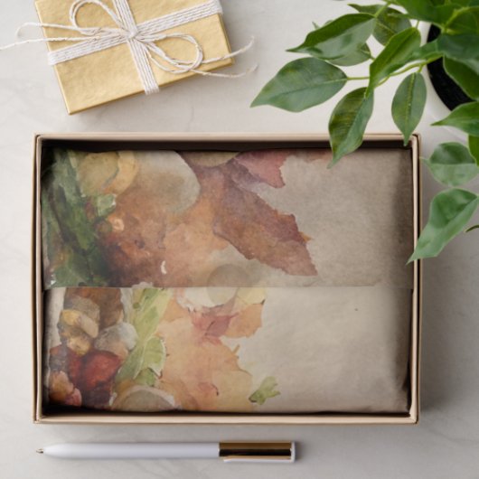Oude waterverf Thanksgiving Festieve Herfst Tissuepapier (Geschenk)