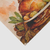 Oude waterverf Thanksgiving kalkoen diner Tissuepapier (Detail)