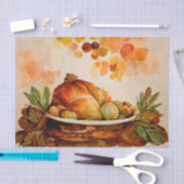 Oude waterverf Thanksgiving kalkoen diner Tissuepapier (Craft)