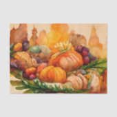 Oude waterverf Thanksgiving Pumpkin-oogst Tissuepapier (Voorkant)