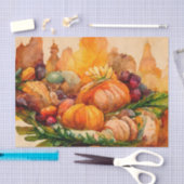 Oude waterverf Thanksgiving Pumpkin-oogst Tissuepapier (Craft)