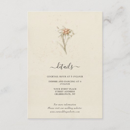 Oude waterverfomsluiting met wilde bloemen informatiekaartje (Voorkant)