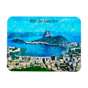 Oude waterverfschildering van Rio de Janeiro Magneet