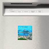 Oude waterverfschildering van Rio de Janeiro Magneet (Insitu (Vaatwasser))