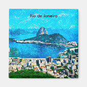 Oude waterverfschildering van Rio de Janeiro Magneet (Voorkant)