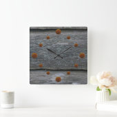 Oude Weathered Barn Wood Wall Clock Vierkante Klok (Huis)