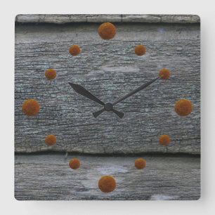 Oude Weathered Barn Wood Wall Clock Vierkante Klok