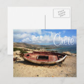 Oude Weathered Boat op Kreta Shore Briefkaart (Voorkant / Achterkant)
