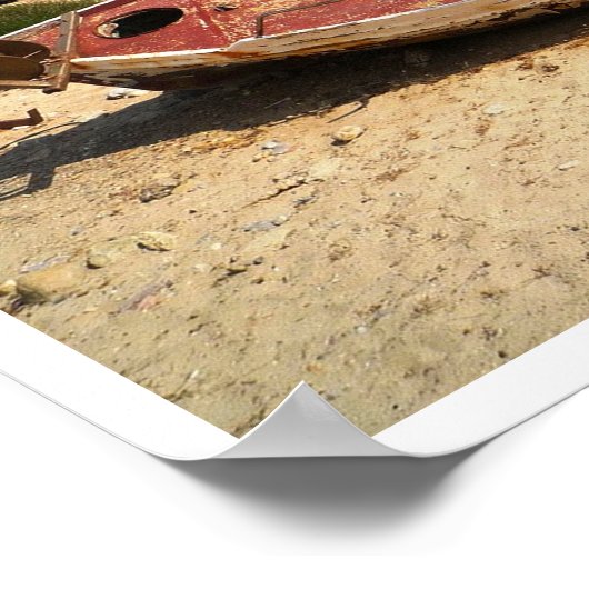 Oude Weathered Boat op Kreta Shore Poster (Hoek)