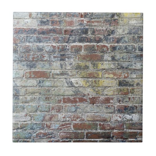 Oude Weathered Brick Wall textuur Tegeltje (Voorkant)