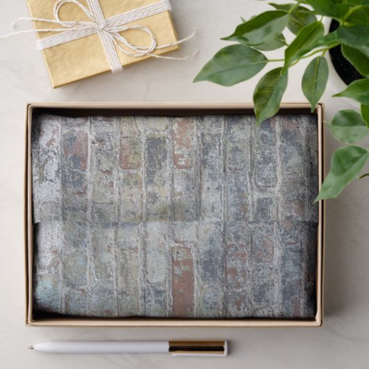 Oude Weathered Brick Wall textuur Tissuepapier (Geschenk)