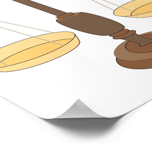 Oude weegschaal of balansbalk poster (Hoek)