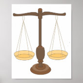 Oude weegschaal of balansbalk poster (Voorkant)