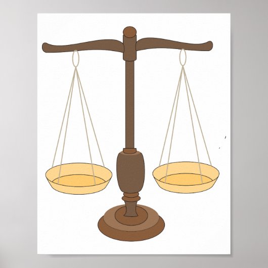 Oude weegschaal of balansbalk poster (Voorkant)