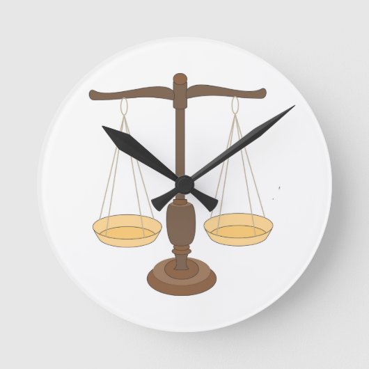 Oude weegschaal of balansbalk ronde klok (Voorkant)