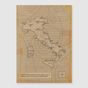 Oude weerkaart van Italië, Scilly en Sardinië