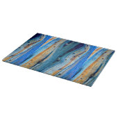 oude weersblauwe planken snijplank (Hoek)