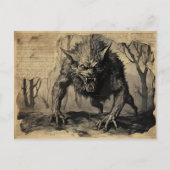 Oude Weerwolf Halloween Decoupage  Briefkaart (Voorkant)