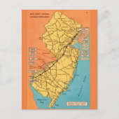 Oude wegenkaart van New Jersey Turnpike Briefkaart (Voorkant)