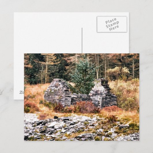 OUDE WELSH HUISJE BRIEFKAART (Voorkant / Achterkant)