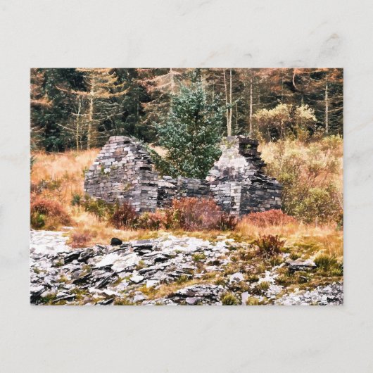 OUDE WELSH HUISJE BRIEFKAART (Voorkant)