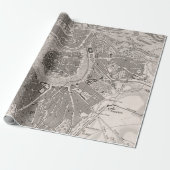 Oude Wenen Oostenrijk kaart (1849)  Wien Stad Cadeaupapier (Uitgerold)