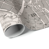 Oude Wenen Oostenrijk kaart (1849)  Wien Stad Cadeaupapier (Rol Hoek)