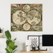  oude wereld Antiek kaart Poster (Thuiskantoor)