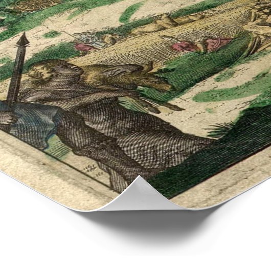  oude wereld Antiek kaart Poster (Hoek)