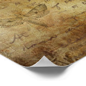 Oude Wereld Antiek Peacock Tea Faux Poster (Hoek)