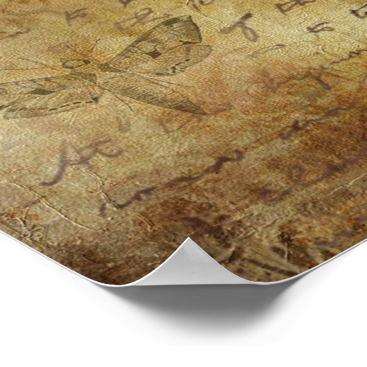 Oude Wereld Antiek Peacock Tea Faux Poster (Hoek)