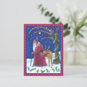 OUDE WERELD BELSNICKLE & HONGERIGE RENDIEREN, KERS FEESTDAGENKAART (Staand voorkant)