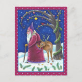 OUDE WERELD BELSNICKLE & HONGERIGE RENDIEREN, KERS FEESTDAGENKAART (Voorkant)