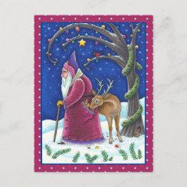 OUDE WERELD BELSNICKLE & HONGERIGE RENDIEREN, KERS FEESTDAGENKAART