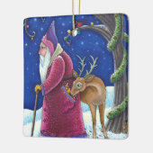 OUDE WERELD BELSNICKLE & HONGERIGE RENDIEREN, KERS KERAMISCH ORNAMENT (Links)