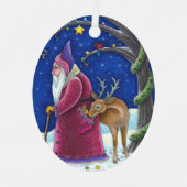 OUDE WERELD BELSNICKLE & HONGERIGE RENDIEREN, KERS METALEN ORNAMENT (Voorkant)