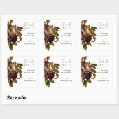Oude Wereld Bloemen Bruiloft Dank u Vierkante Sticker (Vel)