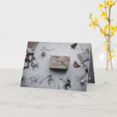 Oude Wereld charm, doos, ornamenten, touw Kaart (Gele Bloem)