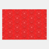 Oude Wereld Damaskus Tonaal Rood en Groen Patronen Inpakpapier Vel (Voorkant)