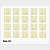 Oude Wereld Damast Patroon Vierkante Sticker (Vel)