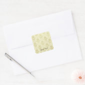 Oude Wereld Damast Patroon Vierkante Sticker (Envelop)