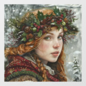 Oude Wereld Dame Raamsticker (Vel)