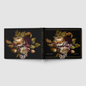 Oude Wereld Donkere Floral Wedding Gastenboek (Volledig)