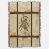  Oude Wereld Draak op Faux Parchment Deken (Voorkant Verticaal)