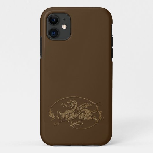 Oude Wereld Dragon op Deep Brown Case-Mate iPhone Case (Achterkant)