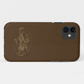 Oude Wereld Dragon op Deep Brown Case-Mate iPhone Case (Achterkant (horizontaal))